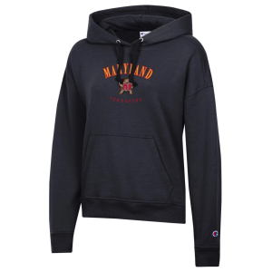 Champion Women's Maryland Terrapins Powerblend Fleece Hoodie, XXL, Black