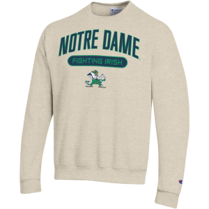 Champion Adult Notre Dame Fighting Irish Eco Powerblend Oatmeal Crewneck Sweatshirt, Men's, Small, White