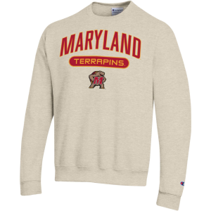 Champion Adult Maryland Terrapins Eco Powerblend Oatmeal Crewneck Sweatshirt, Men's, Small, Tan