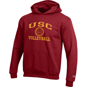 Champion Youth USC Trojans Eco Powerblend Baseball Hoodie, XL, Red