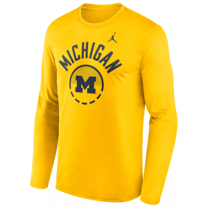 Jordan Jordan Men's Michigan Wolverines Dri-FIT Shooting Long Sleeve Shirt, Small, Yellow - $50.00 at DICK'S Sporting Goods