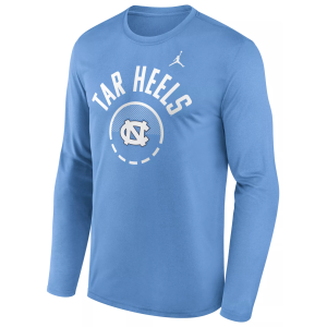 Jordan Men's North Carolina Tar Heels Dri-FIT Shooting Long Sleeve Shirt, Small, Blue