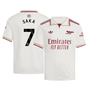 Adidas adidas Youth Arsenal Bukayo Saka #7 White Third Replica Jersey, Small - $110.00 at DICK'S Sporting Goods