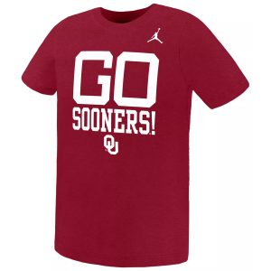Nike Youth Oklahoma Sooners Crimson Mascot Over Name T-Shirt, Size 4, Red