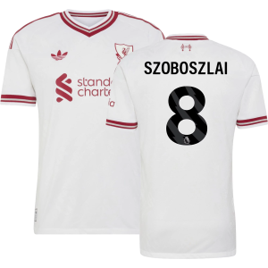 adidas Adult Liverpool Dominik Szoboszlai 2025 Away Authentic Jersey, Men's, XL, White