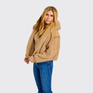 Jill Martin Jill Martin Women's New York Knicks Brown Logo Sherpa Jacket - $149.99 at DICK'S Sporting Goods