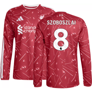 adidas Adult Liverpool Dominik Szoboszlai 2026 Home Long Sleeve Replica Jersey, Men's, Large, Red