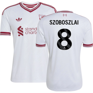 adidas Adult Liverpool Dominik Szoboszlai 2026 Away Replica Jersey, Men's, Small, White