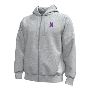 Under Armour Men's Northwestern Wildcats Grey Icon Fleece Full-Zip Hoodie, XL, Gray