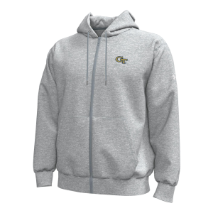 Under Armour Men's Georgia Tech Yellow Jackets Grey Icon Fleece Full-Zip Hoodie, Large, Gray