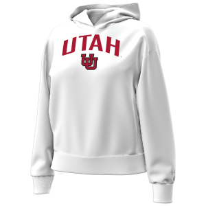 Under Armour Women's Utah Utes White Essential Fleece Hoodie, Small