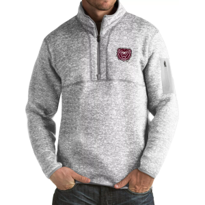 Antigua Men's Missouri State Bears Grey Fortune Pullover Jacket, Small, Team