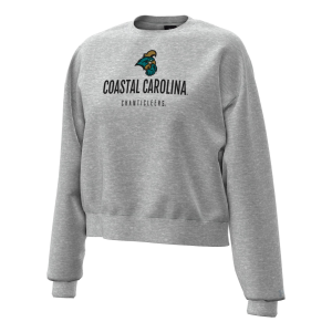 Under Armour Women's Coastal Carolina Chanticleers Grey Essential Fleece Crewneck Sweatshirt, Medium, Green