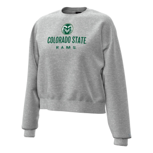 Under Armour Women's Colorado State Rams Grey Essential Fleece Crewneck Sweatshirt, Medium, Blue