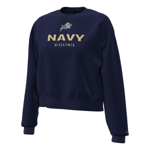 Under Armour Women's Navy Midshipmen Blue Essential Fleece Crewneck Sweatshirt, XXL, Purple