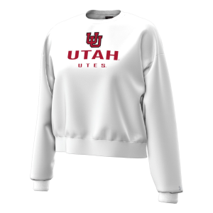 Under Armour Women's Utah Utes White Essential Fleece Crewneck Sweatshirt, XXL, Green