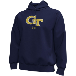 Under Armour Men's Georgia Tech Yellow Jackets Blue Icon Fleece Hoodie, XXL