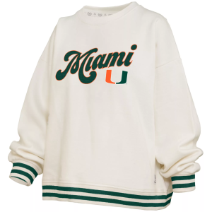 Pressbox Pressbox Women's Miami Hurricanes White Chenille Crewneck Sweatshirt, Small - $89.99 at DICK'S Sporting Goods