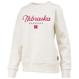 Pressbox Pressbox Women's Nebraska Cornhuskers Textured Crewneck Sweatshirt, Small, White - $89.99 at DICK'S Sporting Goods