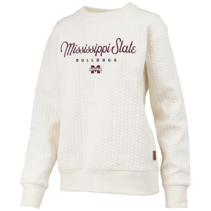 Pressbox Pressbox Women's Mississippi State Bulldogs Textured Crewneck Sweatshirt, Small, White - $89.99 at DICK'S Sporting Goods