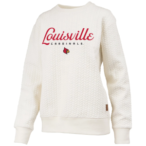 Pressbox Pressbox Women's Louisville Cardinals Textured Crewneck Sweatshirt, Small, White - $89.99 at DICK'S Sporting Goods