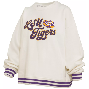Pressbox Pressbox Women's LSU Tigers Bonanza Chenille Oversized Crewneck, Small, White - $89.99 at DICK'S Sporting Goods