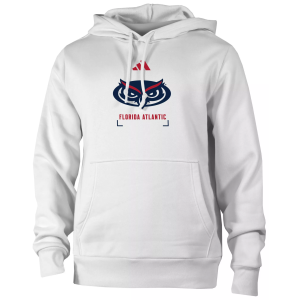 adidas Men's Florida Atlantic Owls Lockup Hoodie, Small, White