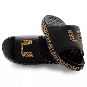 Islide ISlide Women's Miami Hurricanes Cheetah Dip Motive Slide Sandals, Black - $64.99 at DICK'S Sporting Goods