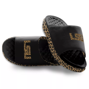Islide ISlide Women's LSU Tigers Cheetah Dip Motive Slide Sandals, Black - $64.99 at DICK'S Sporting Goods