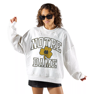 Gameday Couture Gameday Couture Women's Notre Dame Fighting Irish Embossed Stars Premium Crewneck Sweatshirt, Small, White - $62.00 at DICK'S Sporting Goods