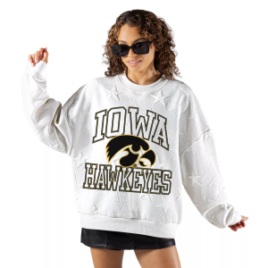 Gameday Couture Gameday Couture Women's Iowa Hawkeyes Embossed Stars Premium Crewneck Sweatshirt, Small, White - $62.00 at DICK'S Sporting Goods
