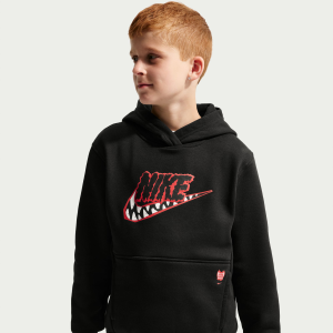 Nike Kids' HBR Club Fleece Hoodie, XS, Black/Multi Color