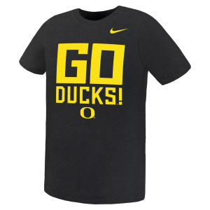 Nike Youth Oregon Ducks Black Mascot Over Name T-Shirt, Size 7