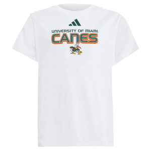 Adidas adidas Youth Miami Hurricanes Fresh T-Shirt, Small, White - $25.00 at DICK'S Sporting Goods