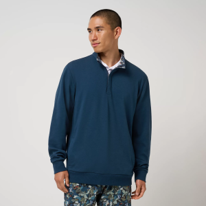 TravisMathew X Liberty London Men's Cloud  1/4 Zip Camo Flower, Medium, Titan