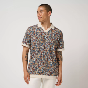 TravisMathew X Liberty London Men's Comfortknit Artemis Golf Polo, XL, Birch