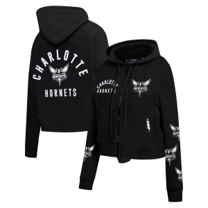 Pro Standard Women's Charlotte Hornets All Pro Full-Zip Hoodie, Small, Black