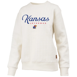 Pressbox Pressbox Women's Kansas Jayhawks Textured Crewneck Sweatshirt, Small, White - $89.99 at DICK'S Sporting Goods
