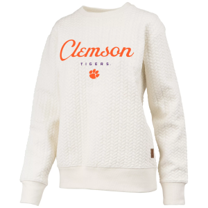 Pressbox Pressbox Women's Clemson Tigers Textured Crewneck Sweatshirt, Small, White - $89.99 at DICK'S Sporting Goods