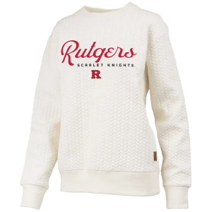 Pressbox Pressbox Women's Rutgers Scarlet Knights Textured Crewneck Sweatshirt, Small, White - $89.99 at DICK'S Sporting Goods