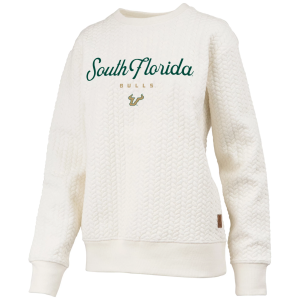 Pressbox Pressbox Women's South Florida Bulls Textured Crewneck Sweatshirt, Small, White - $89.99 at DICK'S Sporting Goods