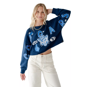 Gameday Social Gameday Social Women's BYU Cougars Patched Up Cropped Crewneck Sweatshirt, Small, Blue - $84.00 at DICK'S Sporting Goods