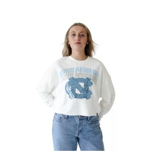 Gameday Social Gameday Social Women's North Carolina Tar Heels White Starlite Crewneck Sweatshirt, XS - $82.00 at DICK'S Sporting Goods