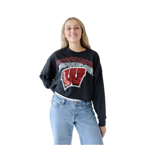 Gameday Social Gameday Social Women's Wisconsin Badgers Black Starlite Crewneck Sweatshirt, XS - $82.00 at DICK'S Sporting Goods