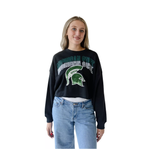 Gameday Social Gameday Social Women's Michigan State Spartans Black Starlite Crewneck Sweatshirt, XS - $82.00 at DICK'S Sporting Goods