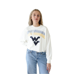 Gameday Social Gameday Social Women's West Virginia Mountaineers White Starlite Crewneck Sweatshirt, XS - $82.00 at DICK'S Sporting Goods