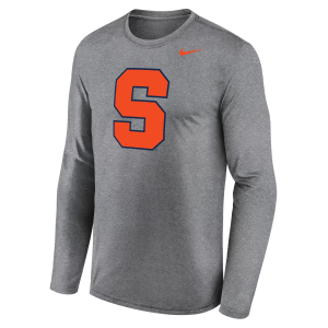Nike Men's Syracuse Orange Gray Legend Long Sleeve Shirt, Small