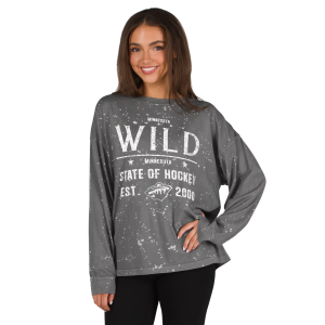 Concepts Sport Women's Minnesota Wild Charcoal Long Sleeve Shirt, Medium, Gray