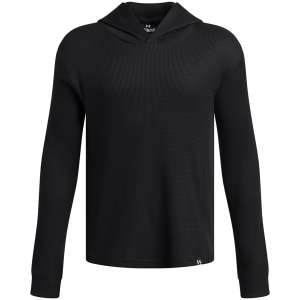 Under Armour Boys' Waffle Pullover Hoodie, Medium, Black/White