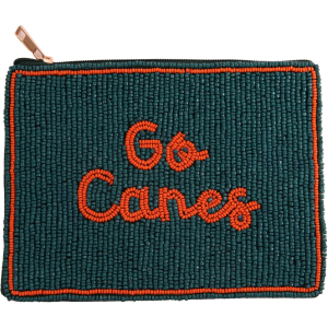 Desden Women's Miami Hurricanes Green Beaded Pouch, No Size